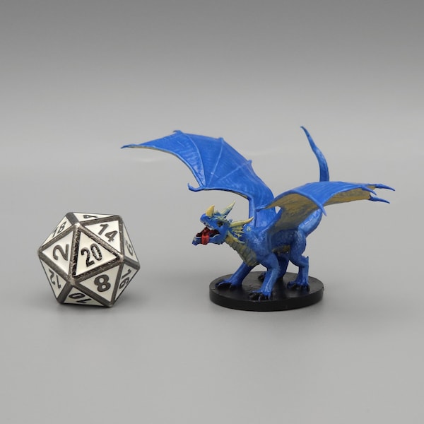 BEHOLD! A Blue Dragon Wyrmling Miniature! Hand Painted or Primed - D&D / TTRPG Minis - 8k Resin 3D Printed for Ultra-Fine Details!