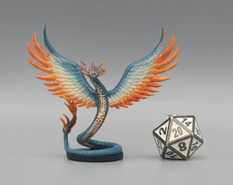 BEHOLD! A Couatl Miniature! Hand Painted or Primed - D&D / TTRPG Minis - 14k Resin 3D Printed for Ultra-Fine Details!