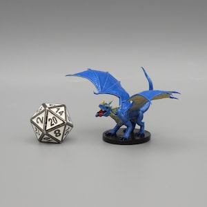 BEHOLD! A Blue Dragon Wyrmling Miniature! Hand Painted or Primed - D&D / TTRPG Minis - 8k Resin 3D Printed for Ultra-Fine Details!