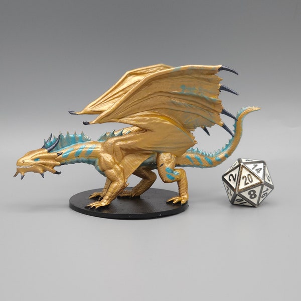 BEHOLD! A Young Bronze Dragon Miniature! Hand Painted or Primed - D&D / TTRPG Minis - 8k Resin 3D Printed for Ultra-Fine Details!