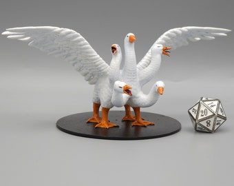 BEHOLD! A Goose Hydra Miniature! Hand Painted or Primed - D&D / TTRPG Minis - 14k Resin 3D Printed for Ultra-Fine Details!