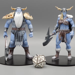 BEHOLD! Frost Giant Miniatures! Hand Painted or Primed - D&D / TTRPG Minis - 8k Resin 3D Printed for Ultra-Fine Details!
