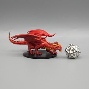 BEHOLD! A Young Red Dragon Miniature! Hand Painted or Primed - D&D / TTRPG Minis - 8k Resin 3D Printed for Ultra-Fine Details!