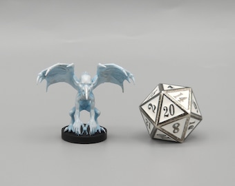 BEHOLD! An Ice Mephit Miniature! Hand Painted or Primed - D&D / TTRPG Minis - 14k Resin 3D Printed for Ultra-Fine Details!