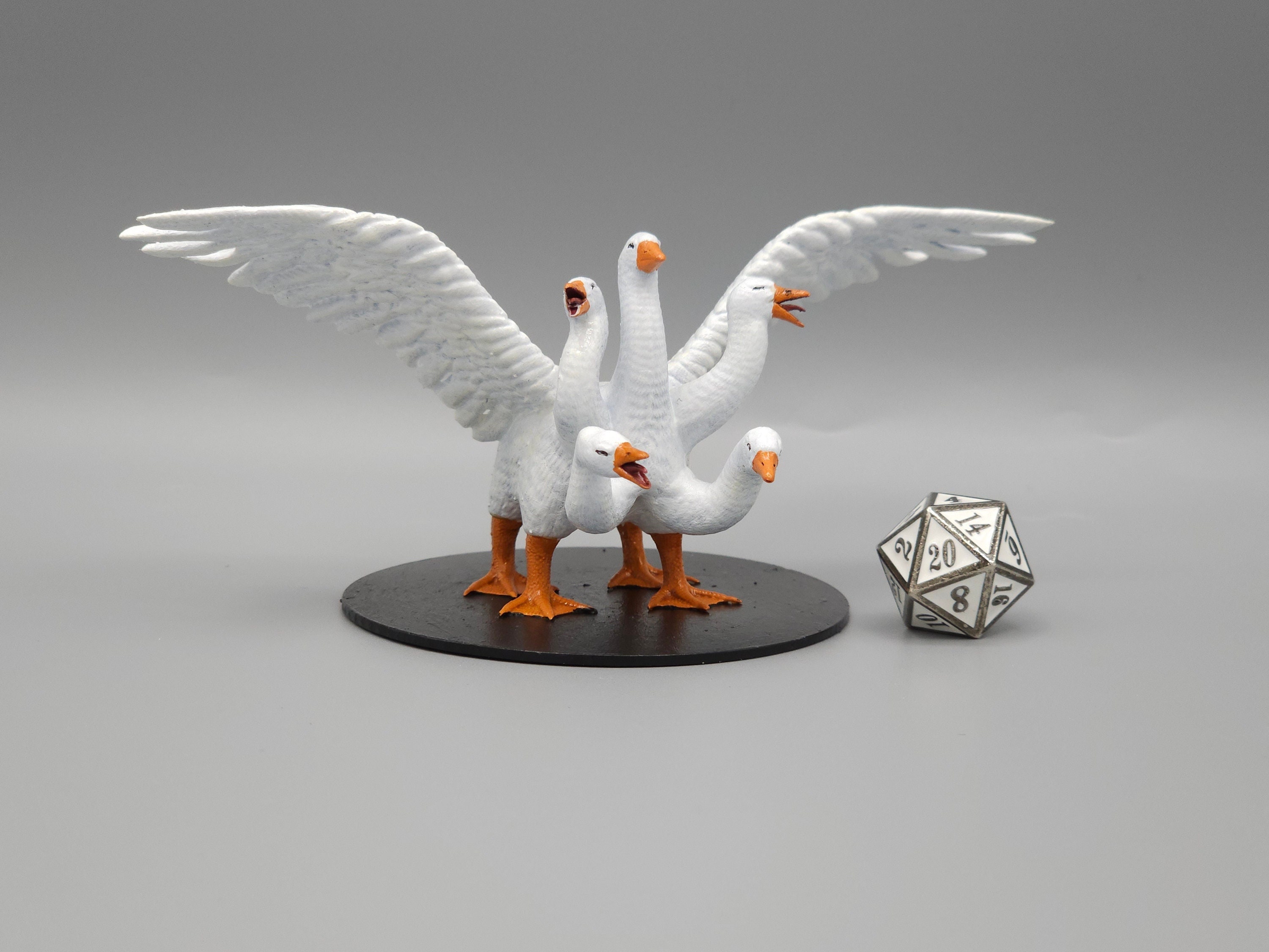 BEHOLD! A Goose Hydra Miniature! Hand Painted or Primed - D&D / TTRPG Minis - 8k Resin 3D Printed for Ultra-Fine Details!
