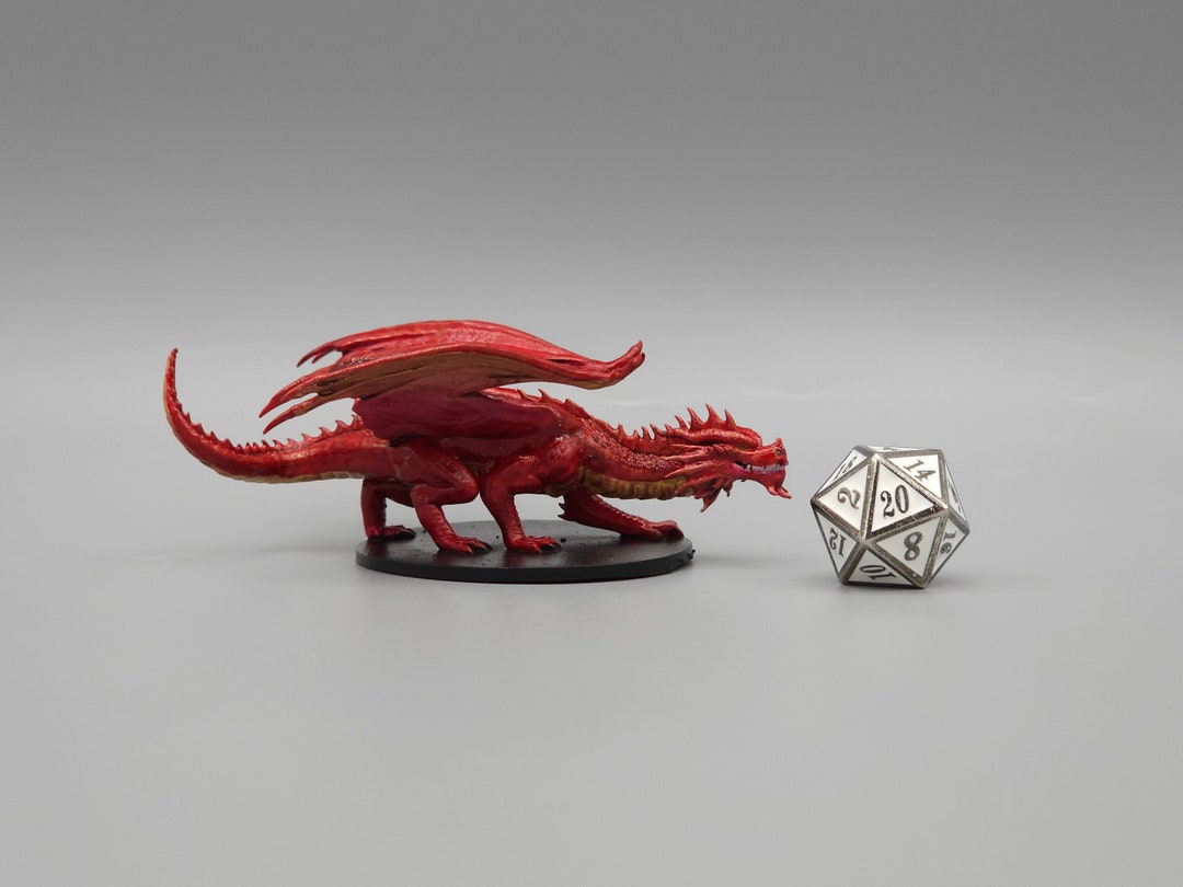 BEHOLD A Young Red Dragon Miniature Hand Painted or Primed D&D / TTRPG