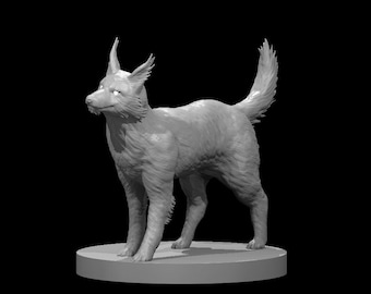 BEHOLD! A Blink Dog Miniature! Painted or Primed - D&D / TTRPG Minis - 14k Resin 3D Printed for Ultra-Fine Details!