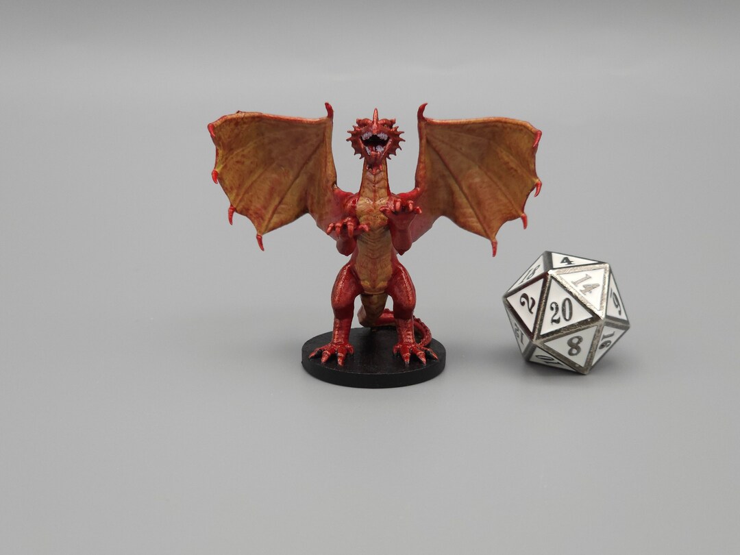 BEHOLD A Red Dragon Wyrmling Miniature Hand Painted or Primed D&D