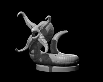 BEHOLD! A Grick Miniature! Hand Painted or Primed - D&D / TTRPG Minis - 14k Resin 3D Printed for Ultra-Fine Details!