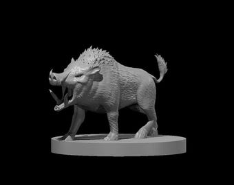 BEHOLD! A Boar Miniature! Hand Painted or Primed - D&D / TTRPG Minis - 14k Resin 3D Printed for Ultra-Fine Details!