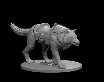 BEHOLD! A Dire Wolf Mount Miniature! Hand Painted or Primed - D&D / TTRPG Minis - 14k Resin 3D Printed for Ultra-Fine Details!
