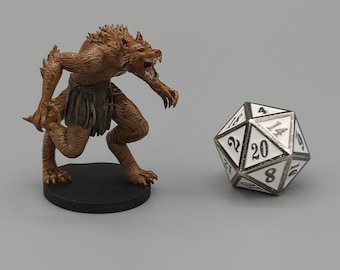 BEHOLD! A Werewolf Miniature! Hand Painted or Primed - D&D / TTRPG Minis - 14k Resin 3D Printed for Ultra-Fine Details!