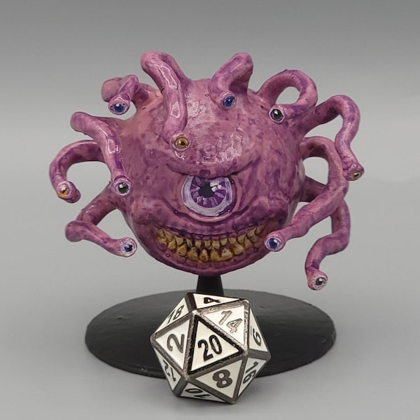 BEHOLD! A Beholder Miniature! Hand Painted or Primed - D&D / TTRPG Minis - 8k Resin 3D Printed for Ultra-Fine Details!