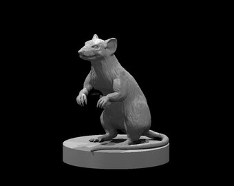 BEHOLD! A Giant Rat Miniature! Hand Painted or Primed - D&D / TTRPG Minis - 14k Resin 3D Printed for Ultra-Fine Details!