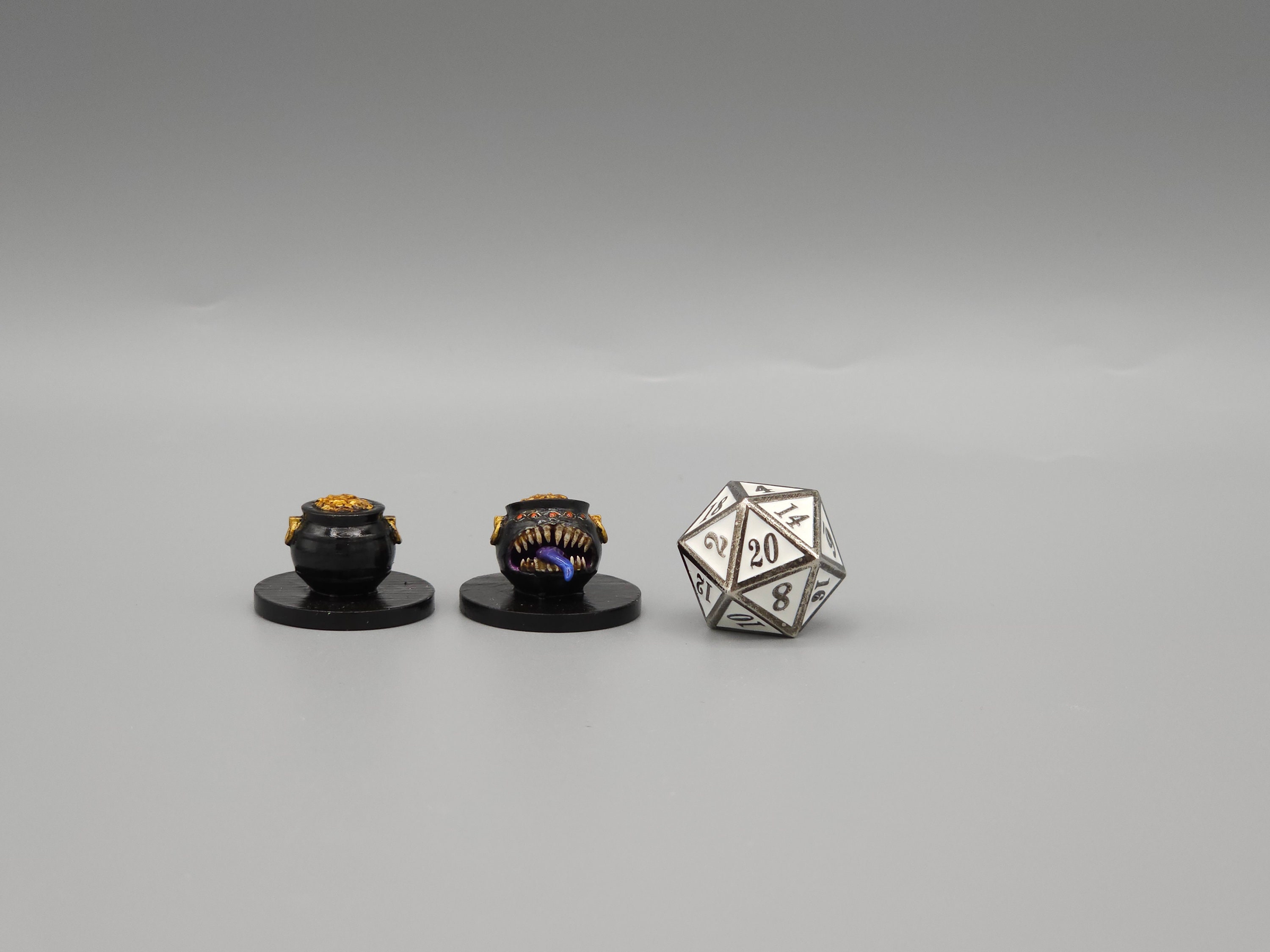 BEHOLD! Mimic Pot-O'-Gold Miniatures! Hand Painted or Primed - D&D / TTRPG Minis - 8k Resin 3D Printed for Ultra-Fine Details!