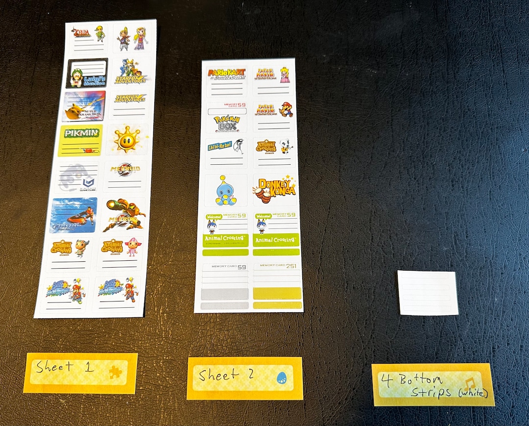 Gamecube Memory Card Labels Reproductions Etsy