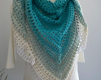 Triangular scarf, crocheted scarf, accessory, shawl