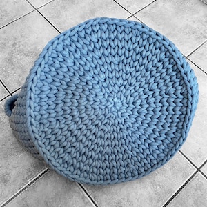 Crochet basket XL round with handles, large, storage, decoration, laundry basket different colors available image 7