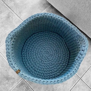 Crochet basket XL round with handles, large, storage, decoration, laundry basket different colors available image 6