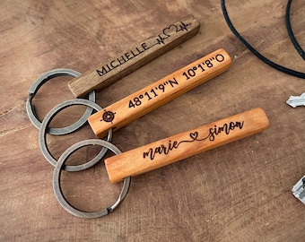 Personalized wooden key fob / car key