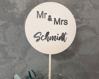 Caketopper / Torten Topper / Kuchen Topper Hochzeit personalisierbar