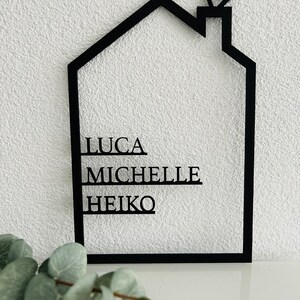 Haus mit Namen / Personalisiertes Holzhaus / Geschenk Hochzeit / Familien / Einweihung / Hochzeitsgeschenk / Holz / Geschenk Bild 5