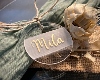 Name tags / place cards wedding made of acrylic table decoration