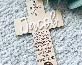 Baptismal cross / personalized baptism gift / baptism gift / wooden cross / wooden gift
