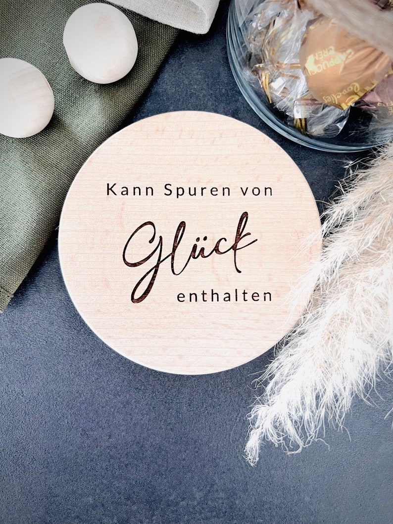 Vorratsglas mit Holzdeckel I Geschenk I personalisiert Glück