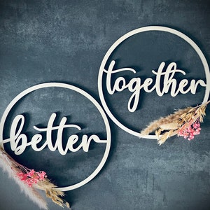 Chair sign / chair pendant / chair wreath wedding &quot;better together&quot;