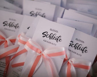 lucky ribbon cards / car ribbon cards / wedding / cards / guest gift