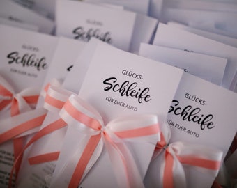 Glücksschleifenkarten / Autoschleifenkarten / Hochzeit / Karten / Gastgeschenk