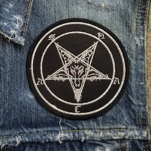 Metallic Baphomet Pentagram Satan | Embroidered Patch
