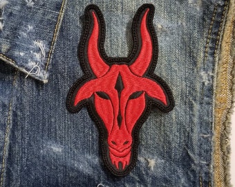 Goat Head Cut-out Embroidered Patch