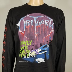Vintage Blue Grape Obituary Slowly We Rot Long Sleeve 1990