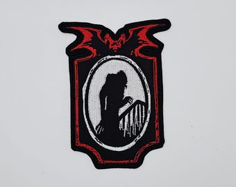 Nosferatu Gothic Bat Border Two Color | Embroidered Patch