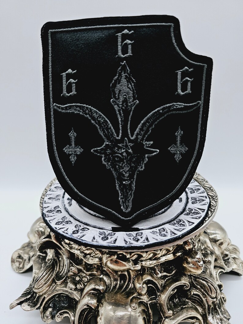 Baphomet Goat Head 666 | Shield Embroidered Patch - Etsy