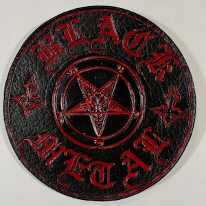 HandMade Black Metal Genuine Leather patch