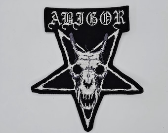 Parche bordado con borde en forma de logotipo de Abigor Apokalypse