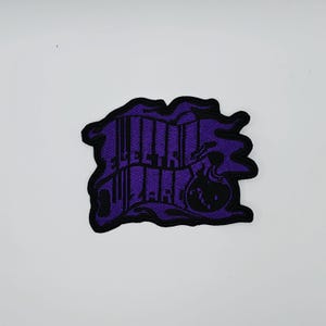 Electric Wizard Bong Purple Logo Shaped Border Embroidered Patch