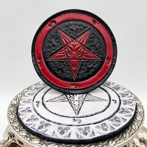 Handmade Baphomet Sigil 100% Genuine Leather (4 inch)