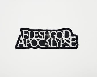 Fleshgod Apocalypse White Logo Shaped Border Embroidered Patch