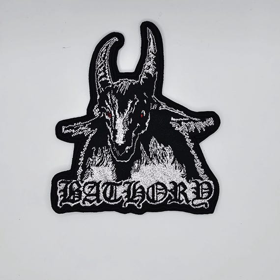 Bathory White Goat Shaped Border Embroidered Patch - Etsy