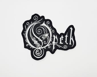 Opeth White Logo-geformter Rand gestickter Aufnäher