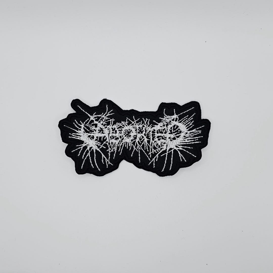 Aborted White Logo Shaped Border Embroidered Patch - Etsy