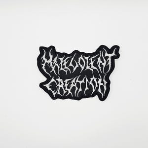 Malevolent Creation White Logo Shaped Border Embroidered Patch