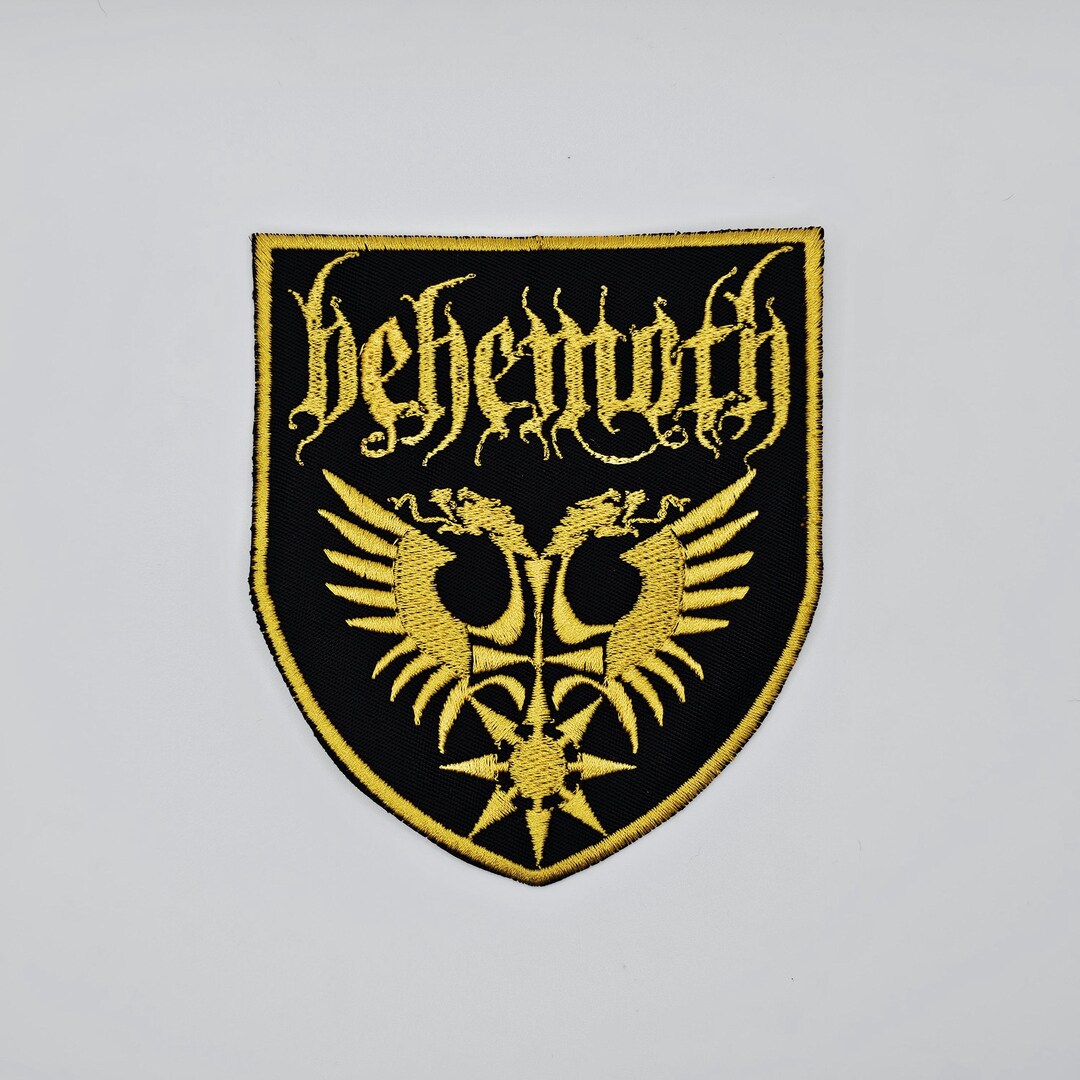 Behemoth Eagle Yellow Gold Logo Shield Border Embroidered Patch - Etsy