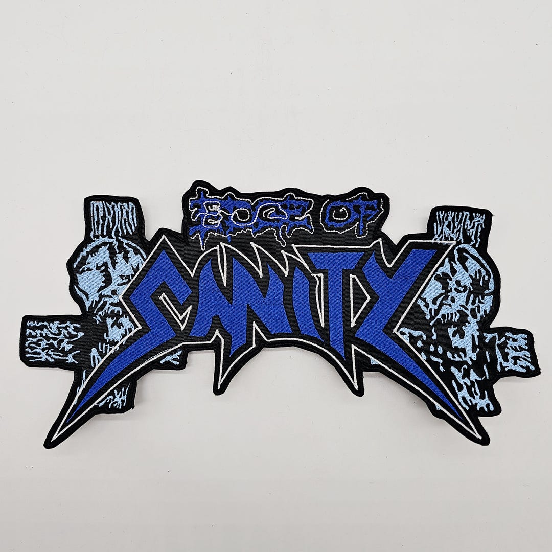 Edge of Sanity Blue Logo Shaped Border | Embroidered Back Patch - Etsy