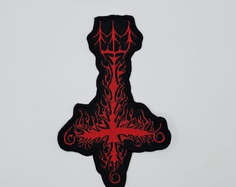Dissection Cross Logo Red Shaped Border Embroidered Patch