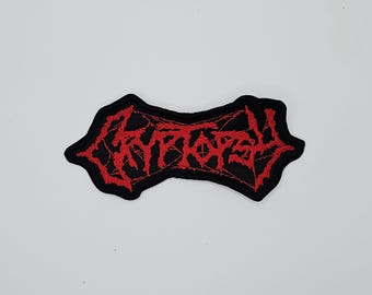 Cryptopsy Red Logo Shaped Border Embroidered Patch